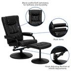 Contemporary Multi-Position Recliner and Ottoman with Wrapped Base