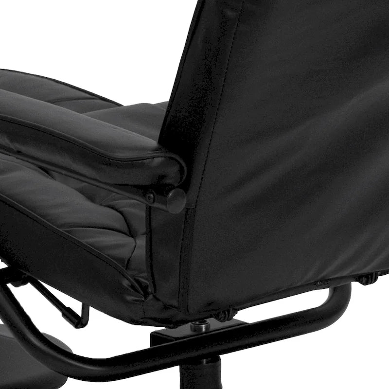 Contemporary Multi-Position Recliner and Ottoman with Wrapped Base