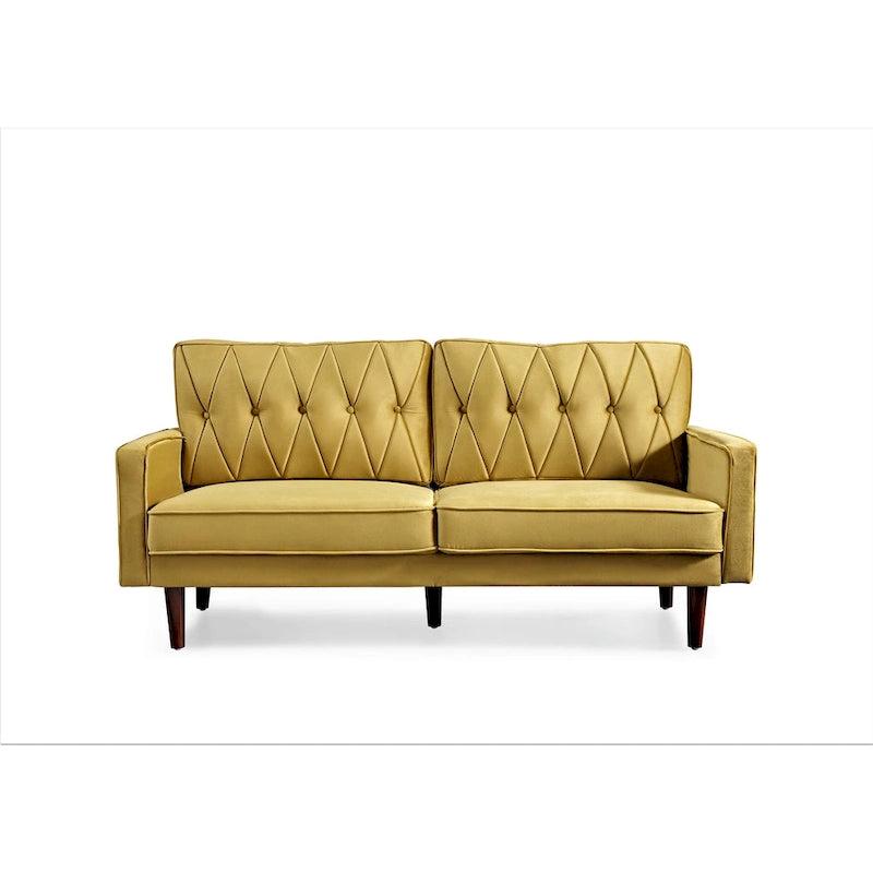 Feemster 69.3 Wide Velvet Tufted Cushion Back Sofa