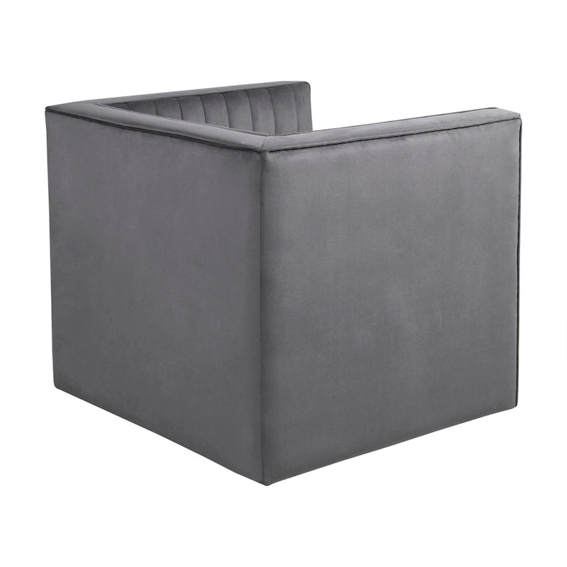 Madison Park Gayley Channel Tufted Swivel Armchair
