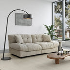 89 Modern Section Sofa with Arms Velvet Fabric Sofa For Living Room