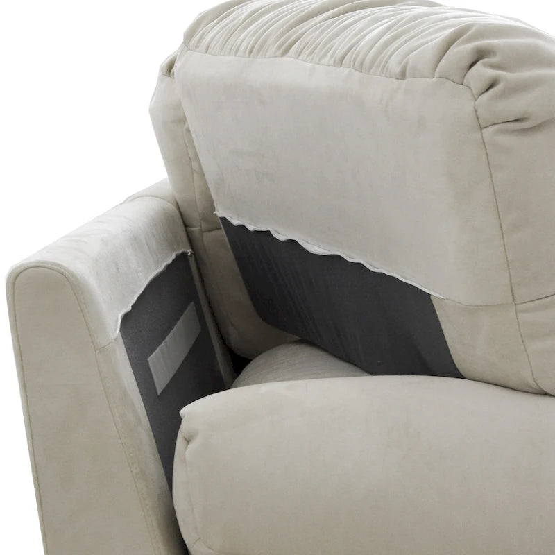89 Modern Section Sofa with Arms Velvet Fabric Sofa For Living Room