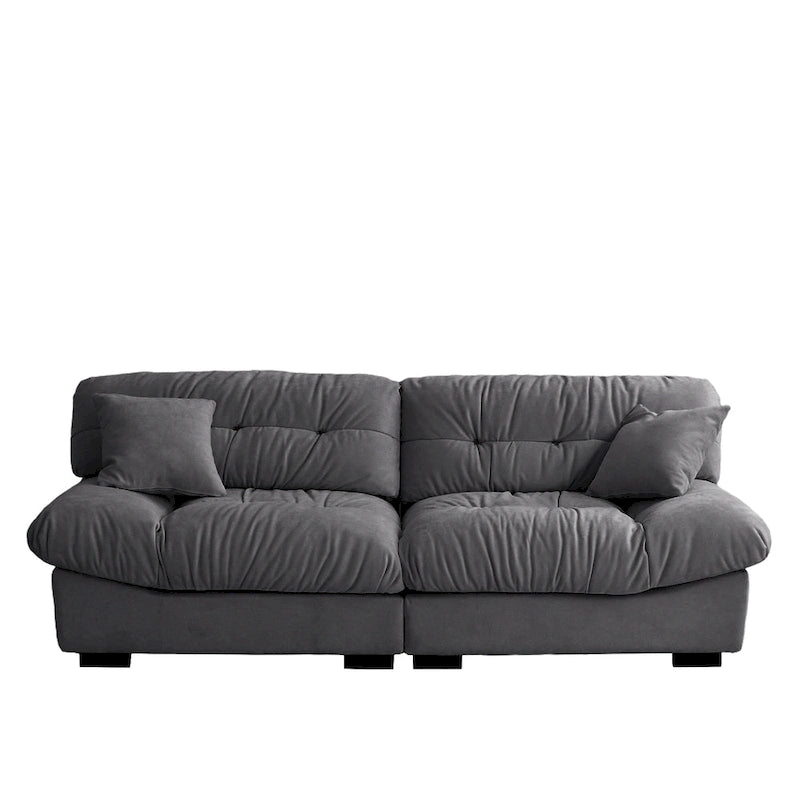 89 Modern Section Sofa with Arms Velvet Fabric Sofa For Living Room