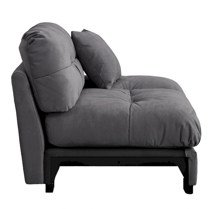 89 Modern Section Sofa with Arms Velvet Fabric Sofa For Living Room