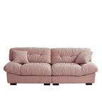 89 Modern Section Sofa with Arms Velvet Fabric Sofa For Living Room
