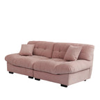 89 Modern Section Sofa with Arms Velvet Fabric Sofa For Living Room