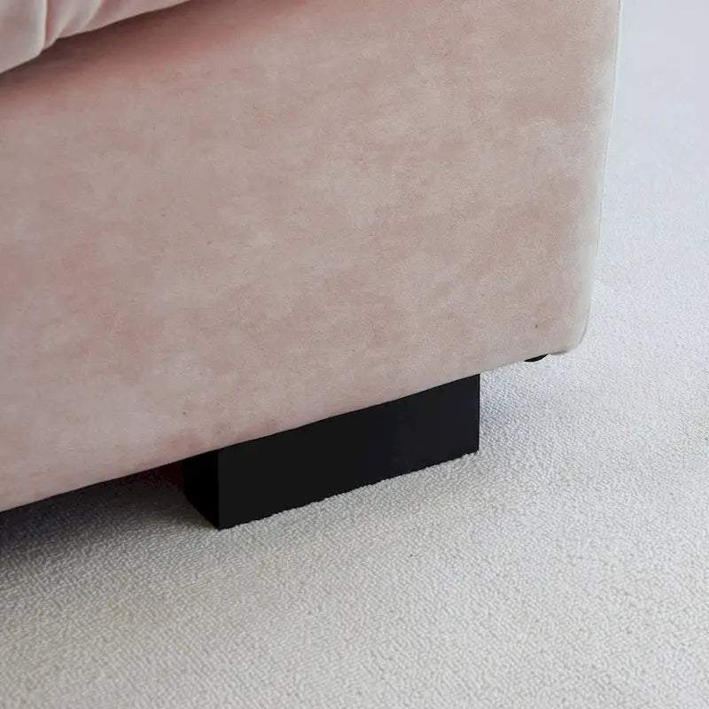 89 Modern Section Sofa with Arms Velvet Fabric Sofa For Living Room