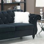 Living Room Sofa with Button Tufted Back