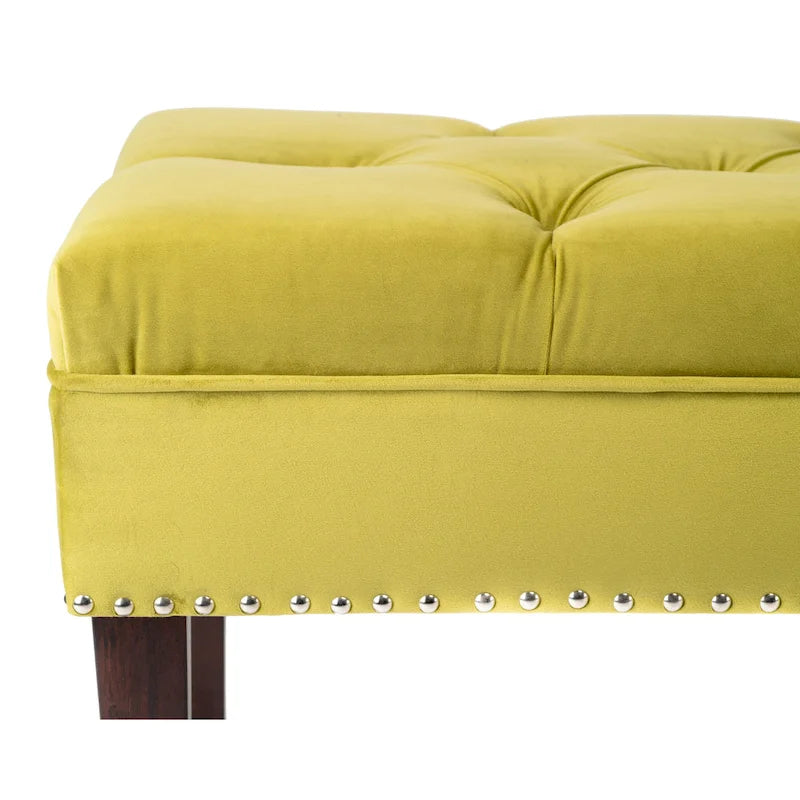 Panca da soggiorno imbottita trapuntata Mid-Century Modern