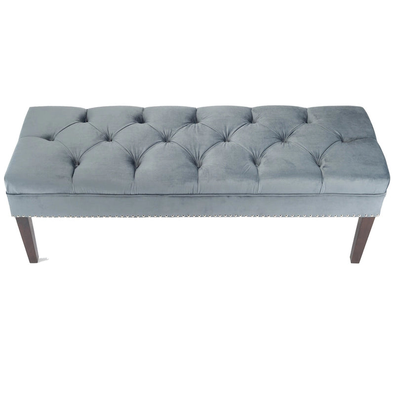 Panca da soggiorno imbottita trapuntata Mid-Century Modern