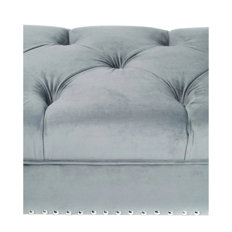 Panca da soggiorno imbottita trapuntata Mid-Century Modern
