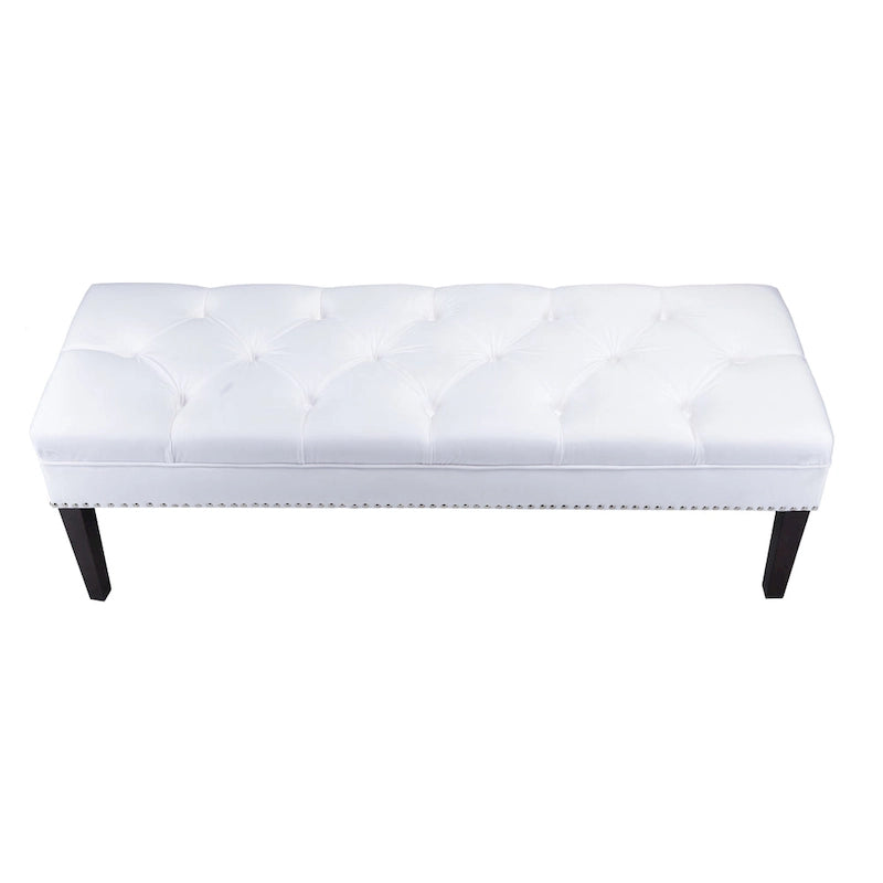Panca da soggiorno imbottita trapuntata Mid-Century Modern