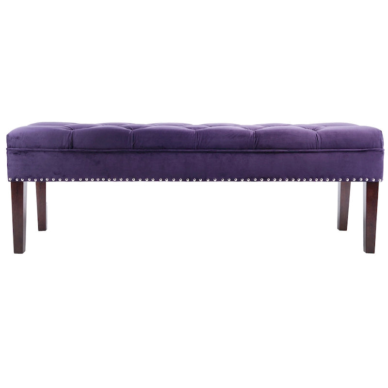 Panca da soggiorno imbottita trapuntata Mid-Century Modern