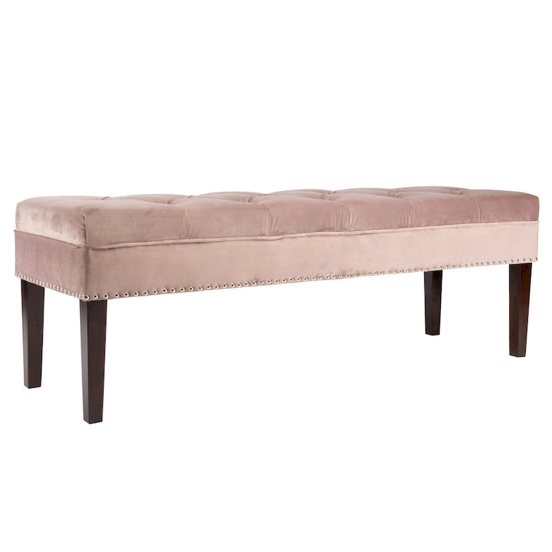 Panca da soggiorno imbottita trapuntata Mid-Century Modern