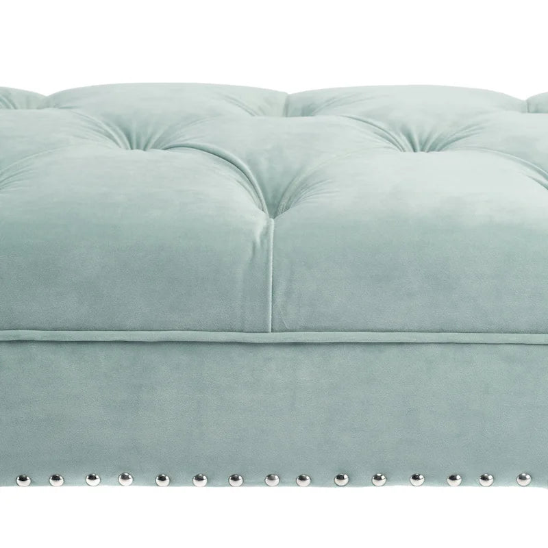 Panca da soggiorno imbottita trapuntata Mid-Century Modern