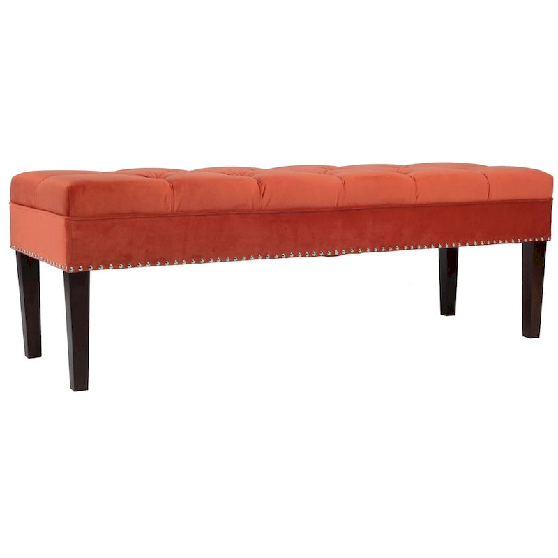 Panca da soggiorno imbottita trapuntata Mid-Century Modern