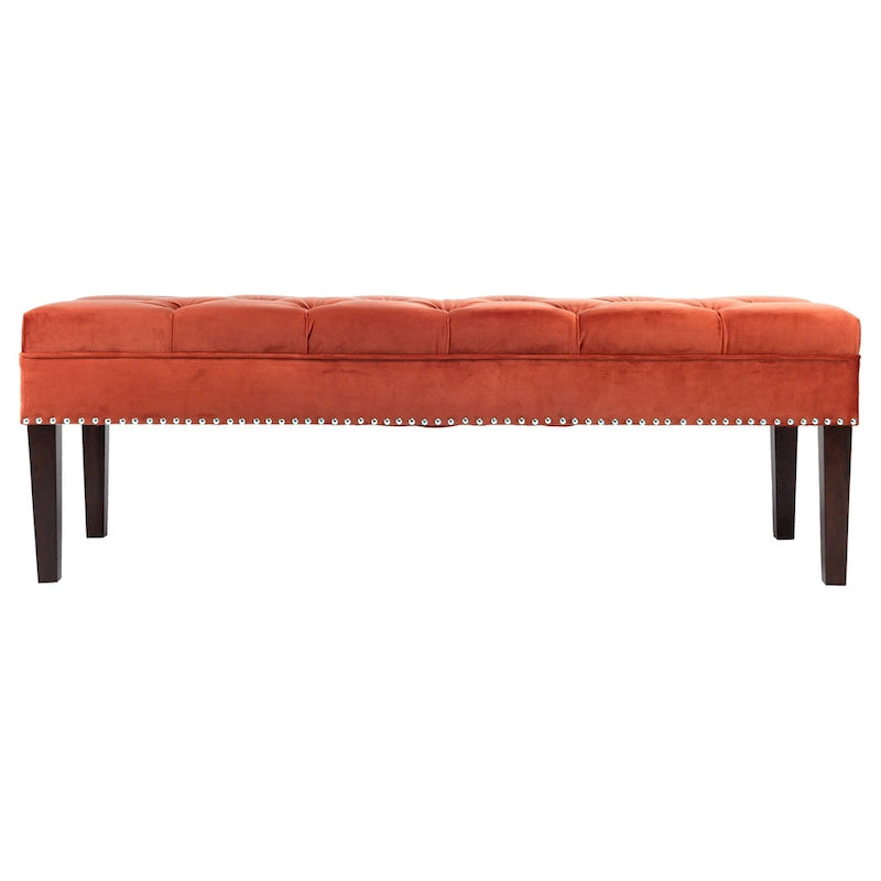 Panca da soggiorno imbottita trapuntata Mid-Century Modern