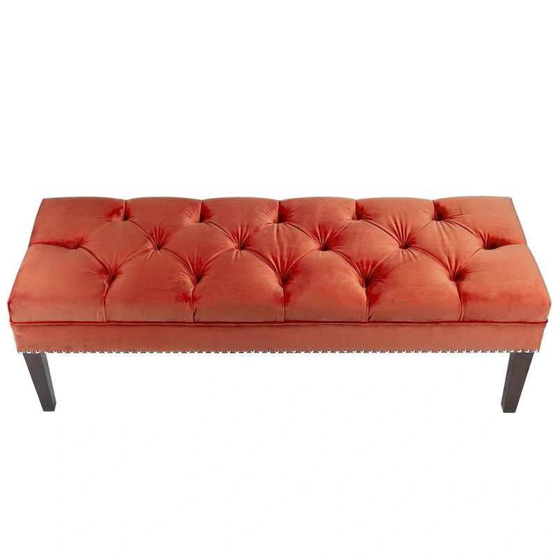 Panca da soggiorno imbottita trapuntata Mid-Century Modern