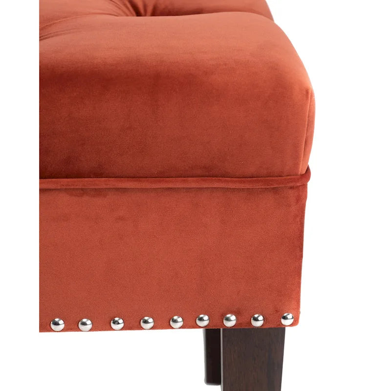 Panca da soggiorno imbottita trapuntata Mid-Century Modern