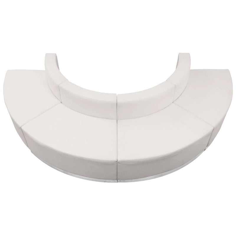 Configurazione Modulare 4 PC in LeatherSoft per Reception con Schienale & Sedile Tesi - 105L x 25.25 - 52.5P x 27A