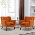 Velvet Upholstered Armchair Tufted Accent Chair, Set of 2 - 30.71H x 28.35 W x 27.56D