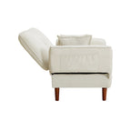 Multifunctional Sofa Bed Sleeper with 2 Pillows Beige Fabric