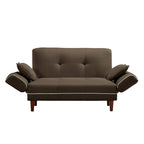 Multifunctional Sofa Bed Sleeper with 2 Pillows Beige Fabric
