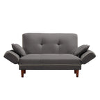 Multifunctional Sofa Bed Sleeper with 2 Pillows Beige Fabric