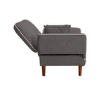 Multifunctional Sofa Bed Sleeper with 2 Pillows Beige Fabric
