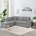 Divano letto estraibile 2 in 1 Nestfair a L con pouf contenitore