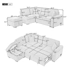 Divano letto estraibile 2 in 1 Nestfair a L con pouf contenitore