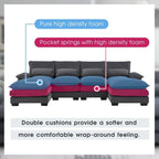 Divano sezionale moderno a U con cuscini lombariDivano letto con chaise longue