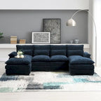 Divano sezionale moderno a U con cuscini lombariDivano letto con chaise longue