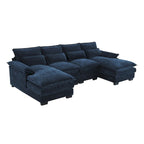 Divano sezionale moderno a U con cuscini lombariDivano letto con chaise longue