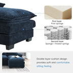 Divano sezionale moderno a U con cuscini lombariDivano letto con chaise longue