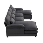 Divano sezionale moderno a U con cuscini lombariDivano letto con chaise longue