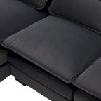 Divano sezionale moderno a U con cuscini lombariDivano letto con chaise longue