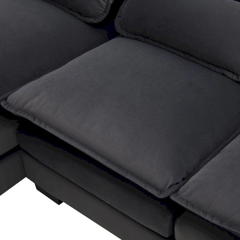 Divano sezionale moderno a U con cuscini lombariDivano letto con chaise longue