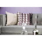 Nall Transitional Fabric Upholstered Tufted Back Tuxedo Arms Sofa by Furniture of America