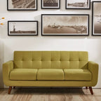 U.S. Pride Furniture Grace Rainbeau Linen Upholstered Tufted Mid-century Sofa