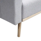 Linen Upholstered Loveseat with 2 Pillows