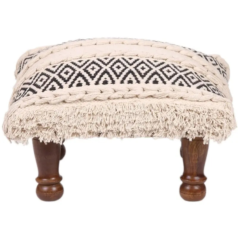 Sgabello imbottito in dhurrie di cotone fatto a mano HERAT ORIENTAL