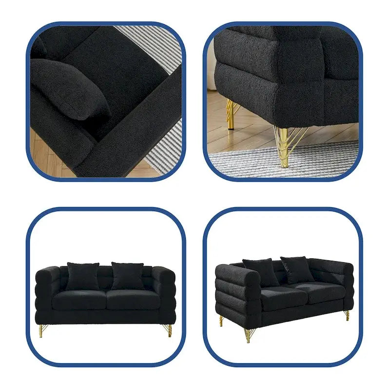 Oversized 2 Seater Sectional Sofa, Living Room Fabric Sectional Sofa