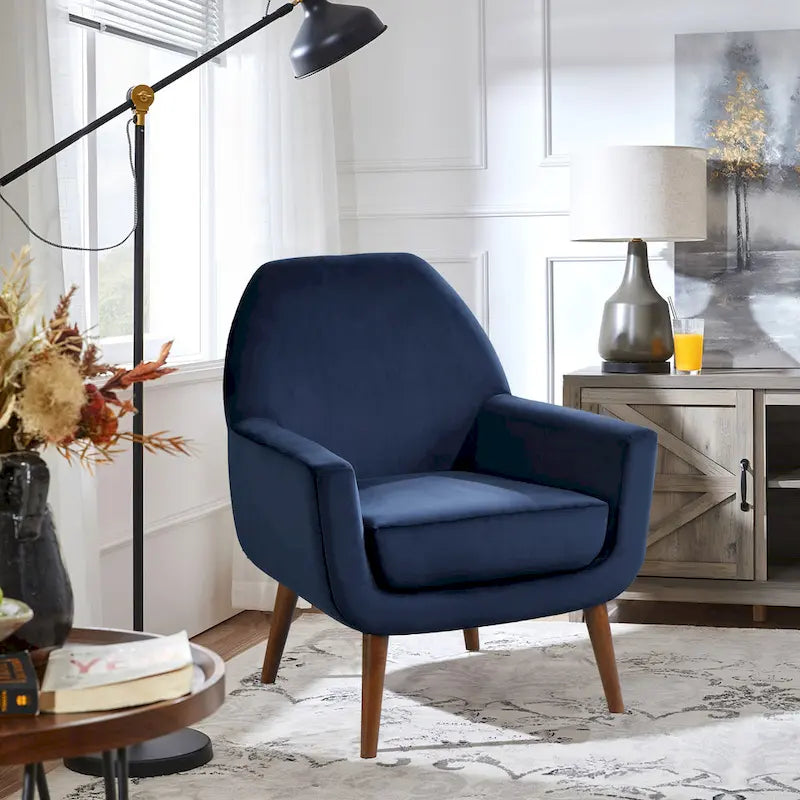 Poltrona in velluto Mid-Century