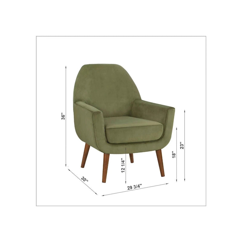 Poltrona in velluto Mid-Century