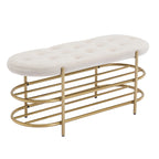 SEYNAR 40 Velvet Upholstered Living Room Bench with Double shoe rack
