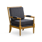 Spindle Fabric Arm Chair