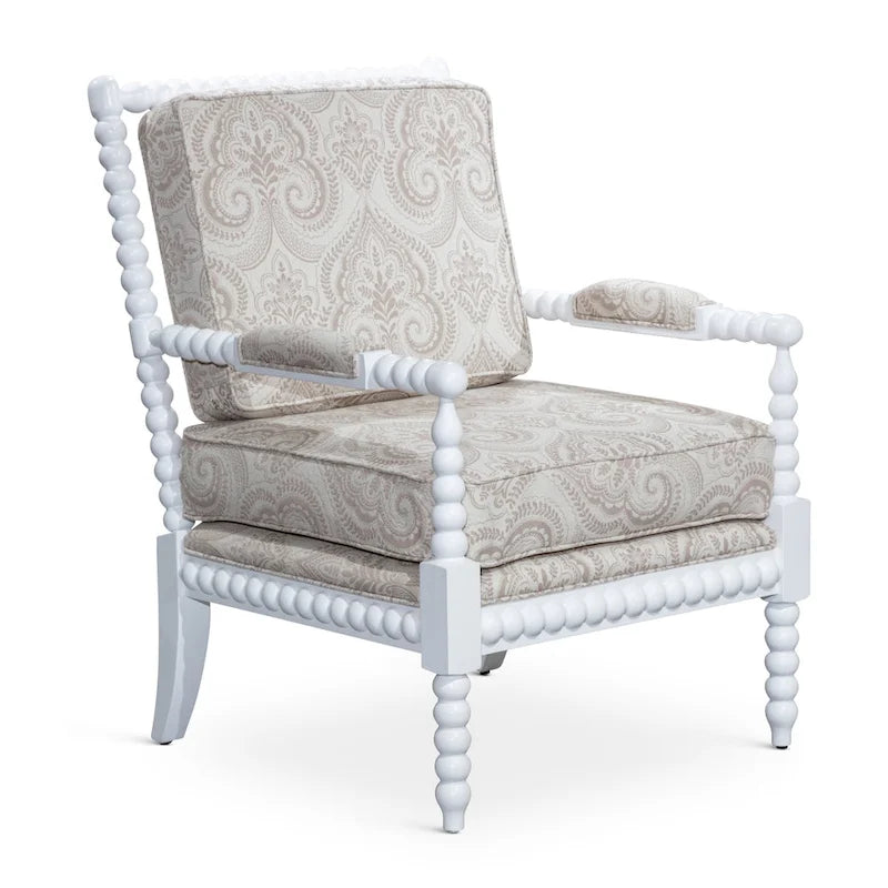 Spindle Fabric Arm Chair