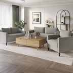 CraftPorch Contemporary Minimalist Linen Upholstered 3-Piece Living Room Set