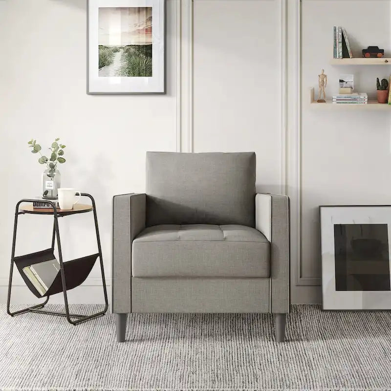 CraftPorch Contemporary Minimalist Linen Upholstered 3-Piece Living Room Set